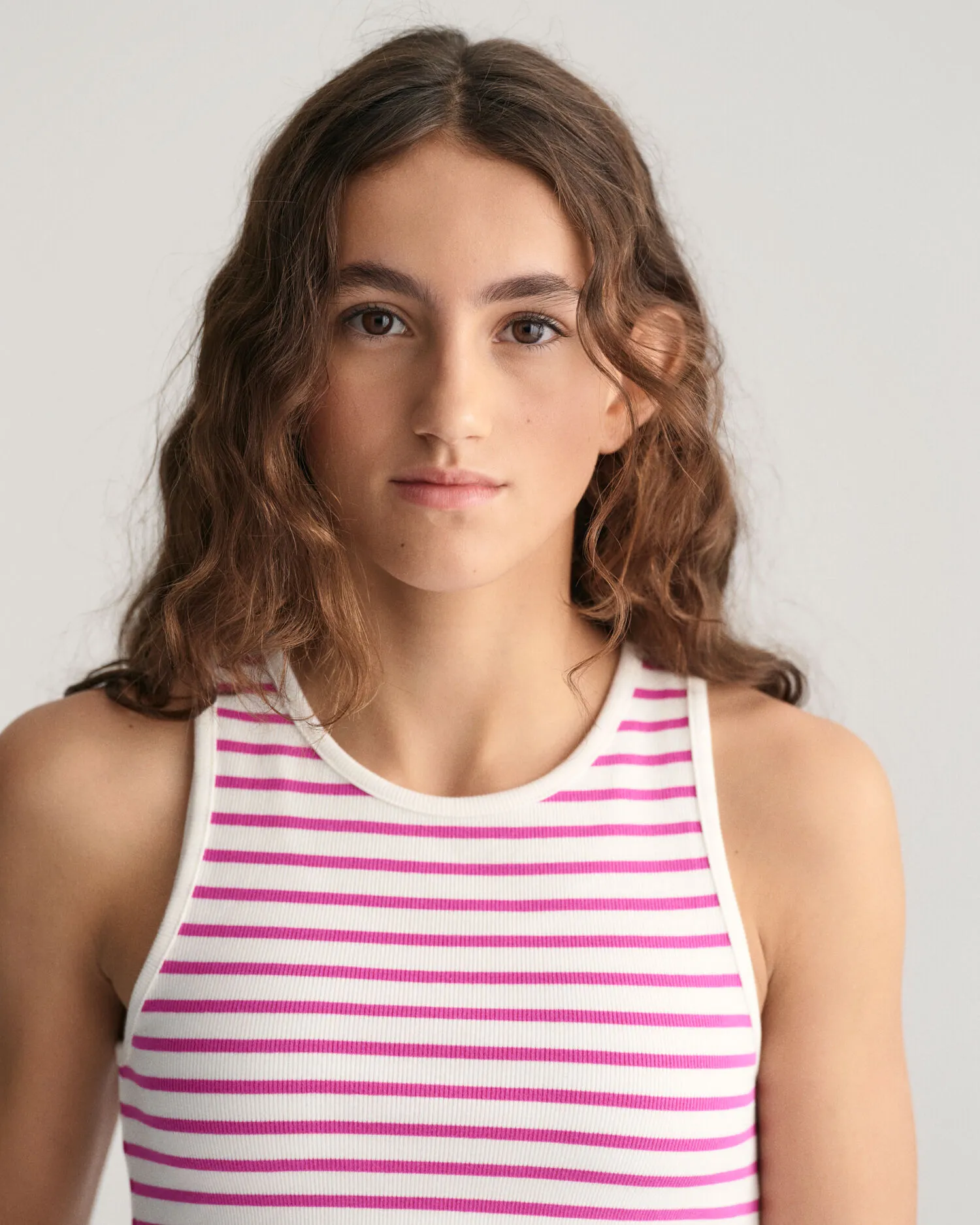 Camiseta de tirantes acanalada a rayas Teen Girls