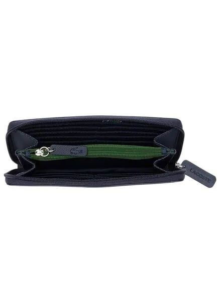 Cartera Lacoste Zip Wallet Marino para Mujer