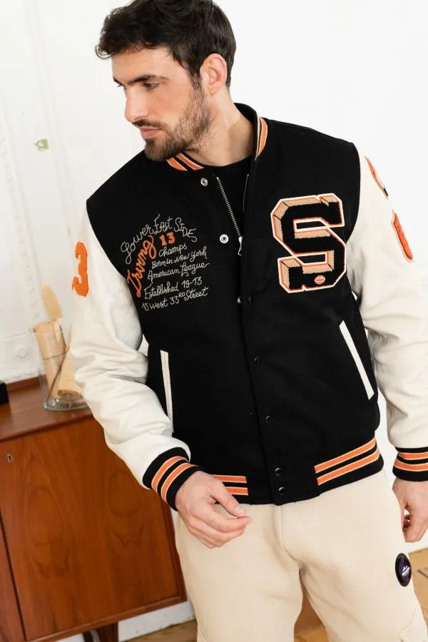 Chaqueta Hombre Schott Lcteddybd Black Off White