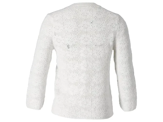 Comme Des Garcons Jersey de croché con cuello redondo en algodón blanco de Commes Des Garcons 