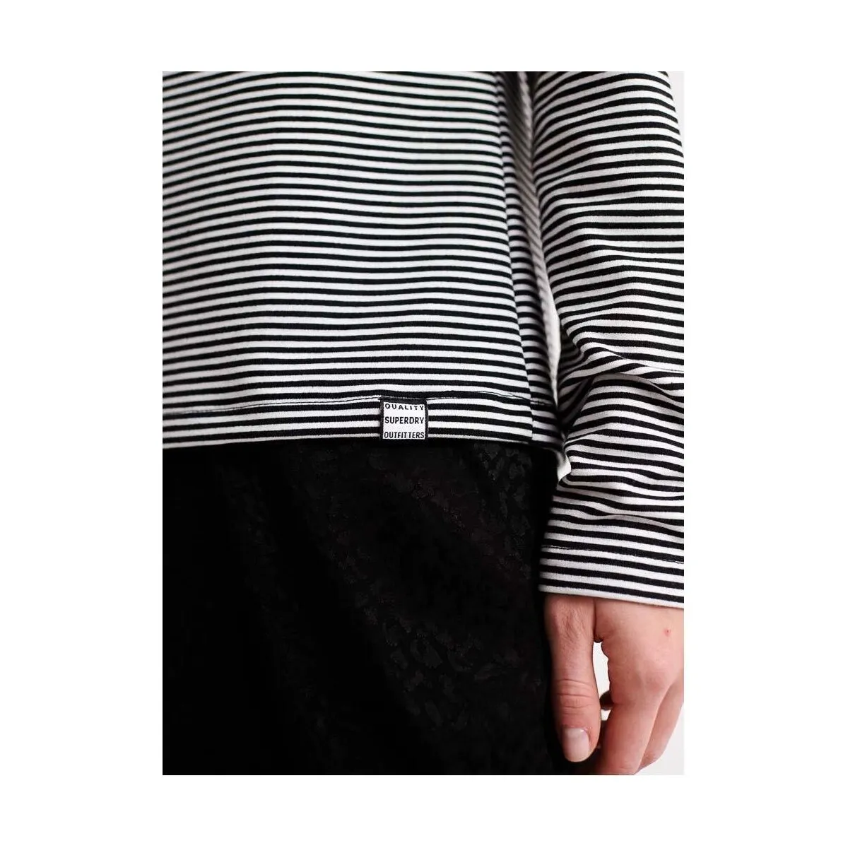 DUNNE STRIPE LS GRAPHIC TOP