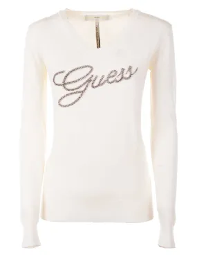 GUESS - Jersey blanco W3YR21Z2NQ2 Mujer