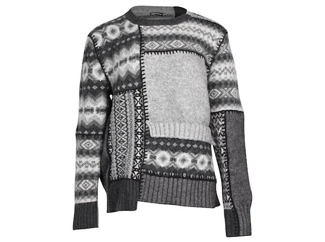 Jersey de grecas alpinos en lana gris de Alexander McQueen 