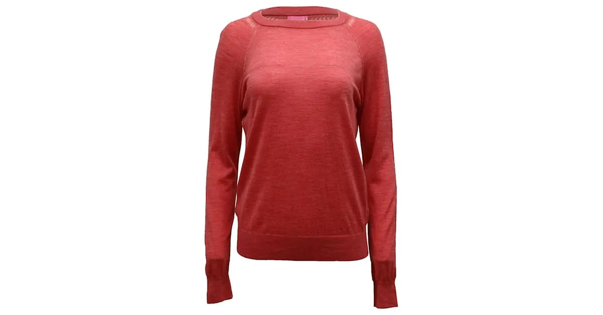 Jersey de punto de lana merina roja con cuello redondo de Zadig & Voltaire 