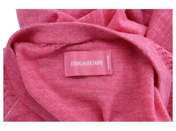 Jersey de punto de lana merina roja con cuello redondo de Zadig & Voltaire 