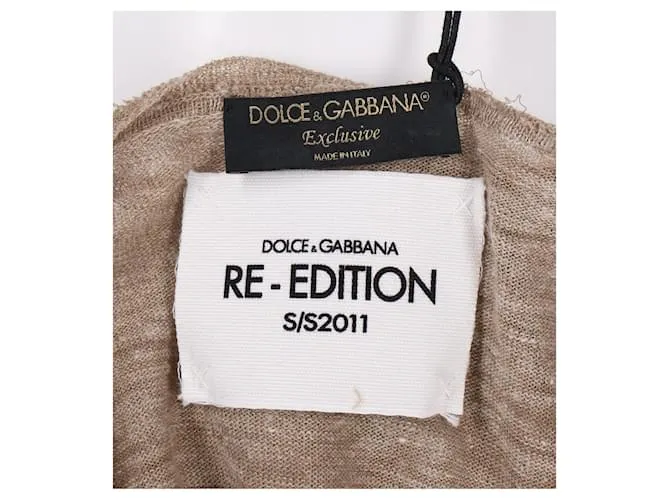 Jersey desgastado Dolce & Gabbana en poliéster beige Castaño 