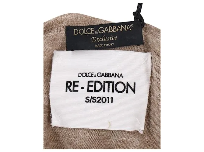 Jersey desgastado Dolce & Gabbana en poliéster beige Castaño 