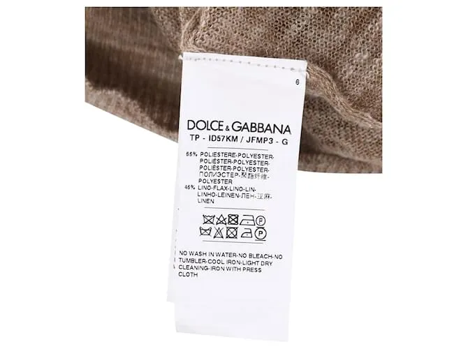 Jersey desgastado Dolce & Gabbana en poliéster beige Castaño 