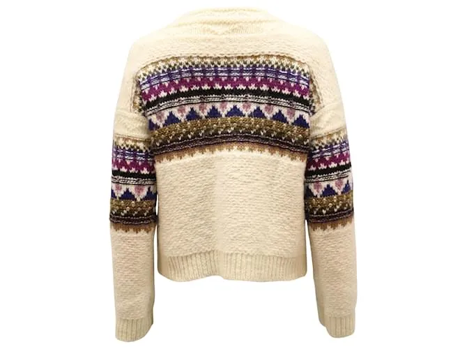 Jersey Isabel Marant Etoile Elsey Fair Isle de lana blanca Blanco Crudo 