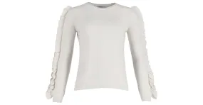 Jersey Max Mara de algodón blanco con mangas con volantes 