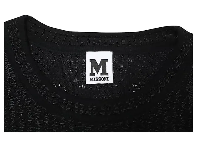 Jersey texturizado de manga larga Missoni en algodón negro 