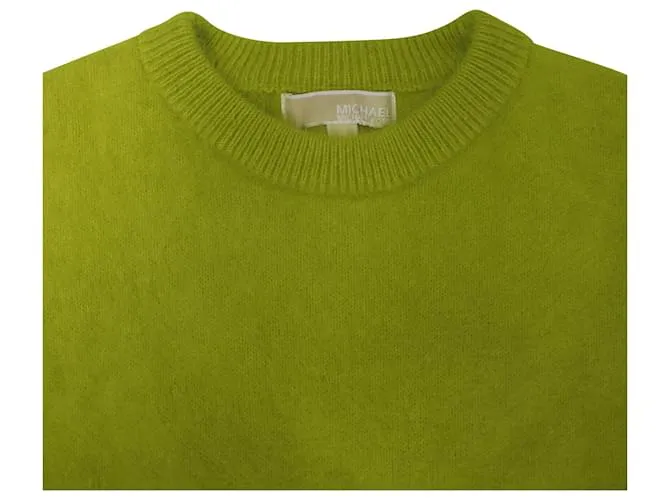 Michael Kors Jersey de manga corta en lana de angora verde 