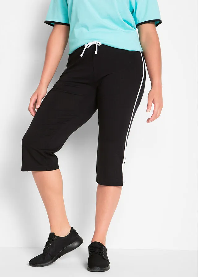 Pantalón capri deportivo, pitillo (2 unidades) Negro-gris claro jaspeado