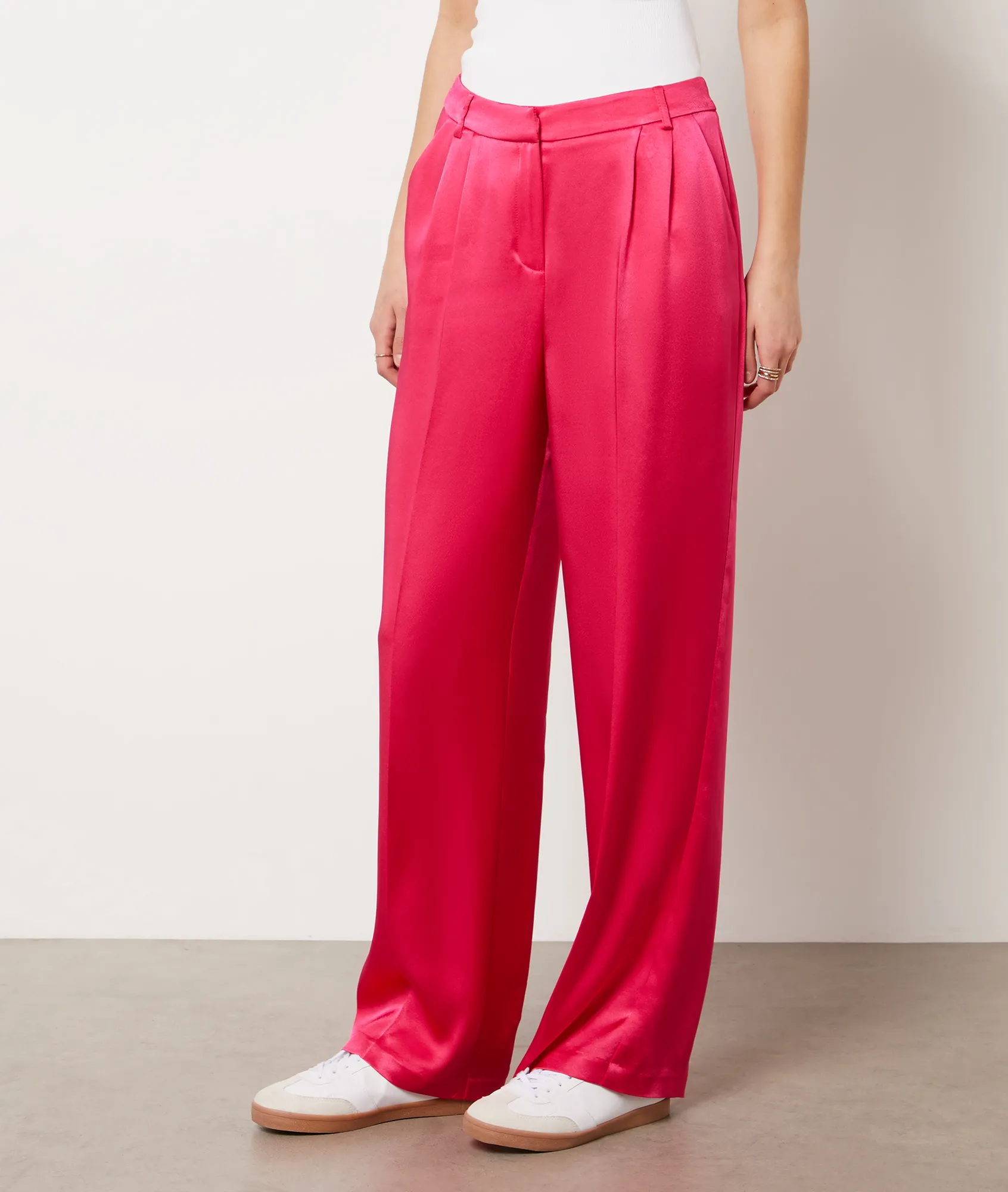 Pantalón corte ancho satinado UVIDE FUSHIA - ETAM