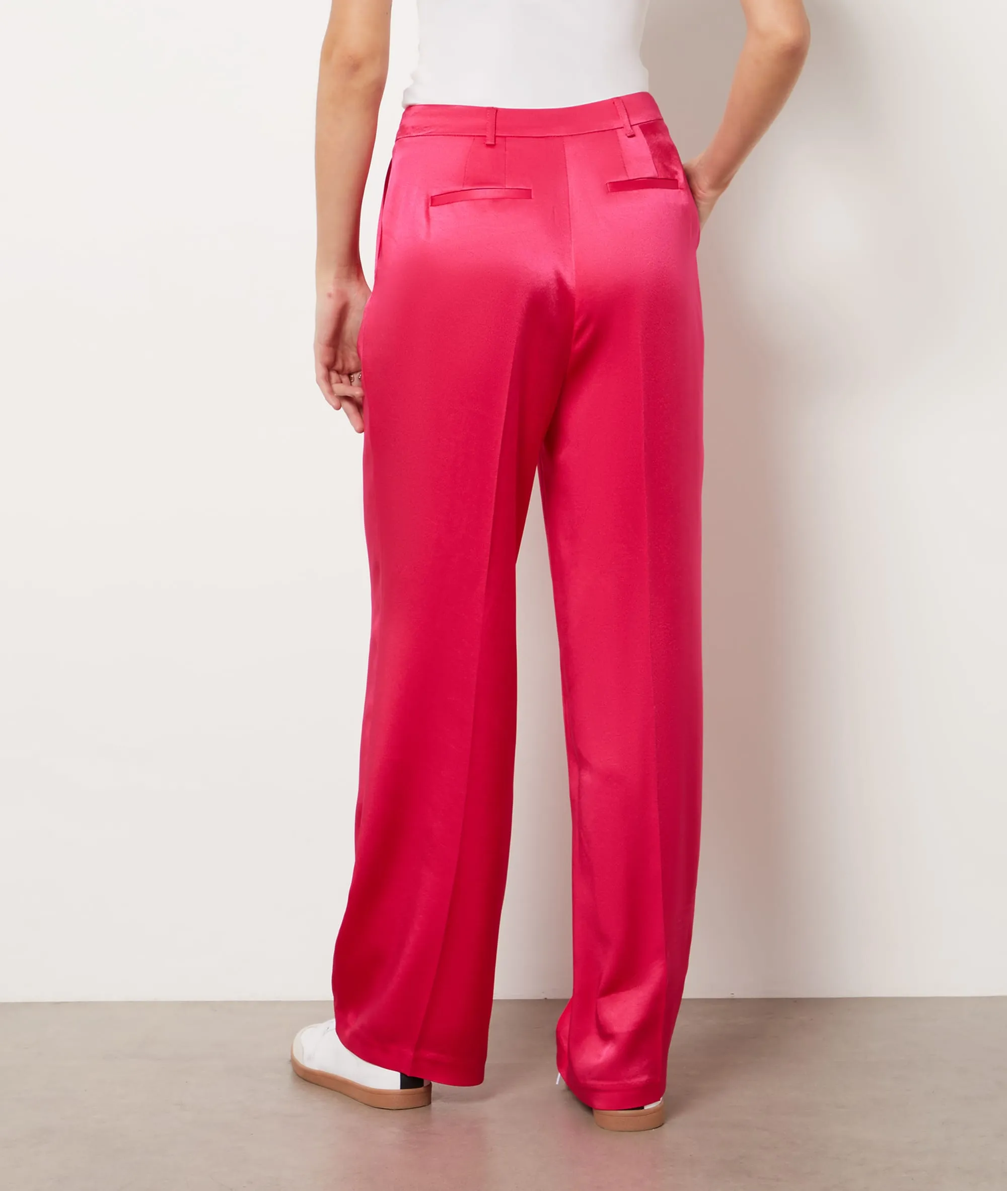 Pantalón corte ancho satinado UVIDE FUSHIA - ETAM