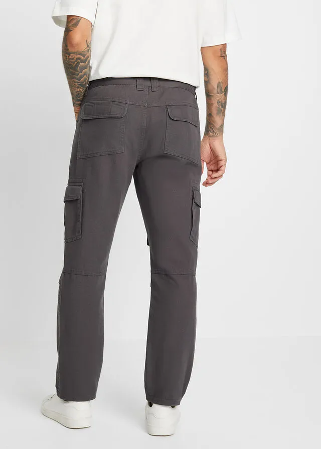 Pantalón tipo cargo de corte holgado y recto antracita