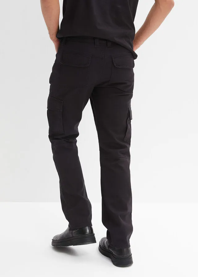 Pantalón tipo cargo de corte holgado y recto Negro