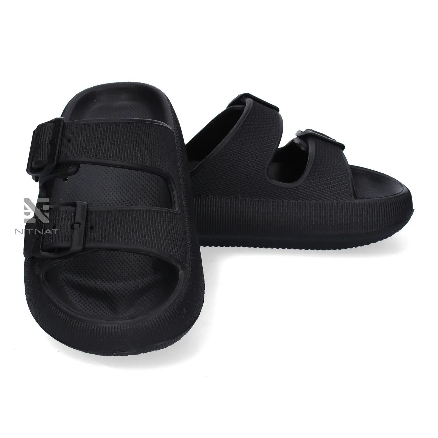 Sandalias Doble hebilla B&W Negro