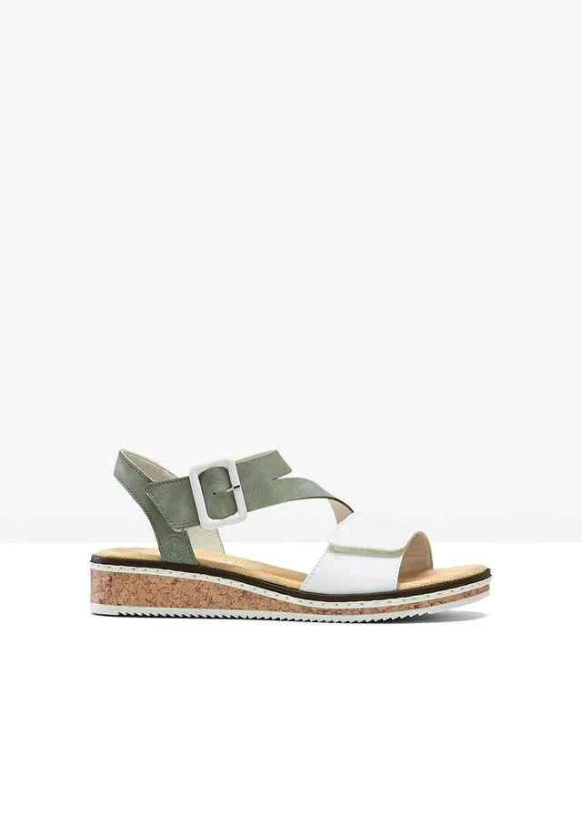 Sandalias Rieker Blanco-verde menta