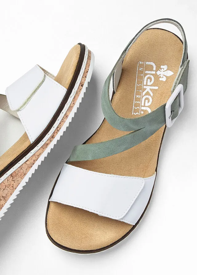 Sandalias Rieker Blanco-verde menta