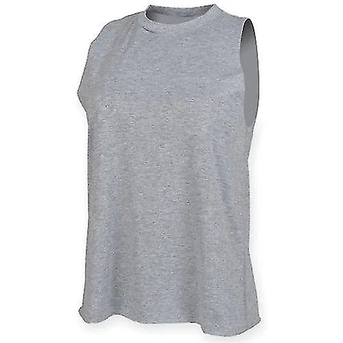 Skinni Fit Womens/Ladies Heather High-Neck Vest Top