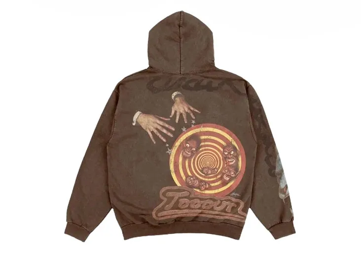 Travis Scott Utopia Circus Maximus 2023 Tour Zip-Up Hoodie Brown