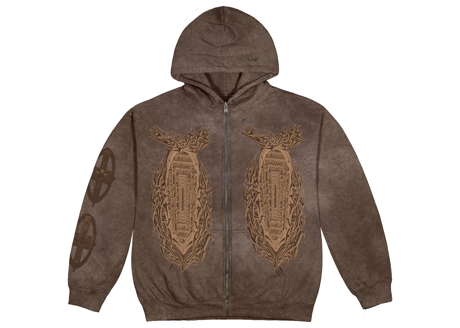 Travis Scott Utopia God's Country Zip Hoodie Brown